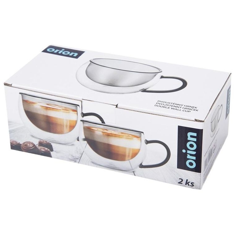 Orion, szklanki termiczne z podwójną ścianką do kawy i herbaty, DOUBLE, 300 ml, 2 szt.