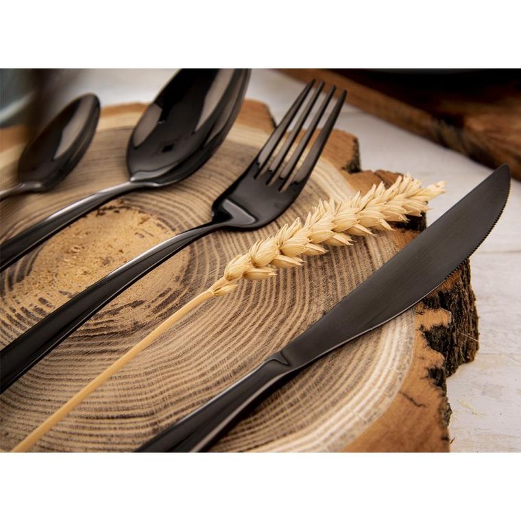 Orion, sztućce czarne, black luxure, 24 elementy