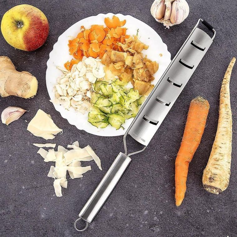 Orion, tarka kuchenna płaska z uchwytem, stalowa, plasterki, 38 cm