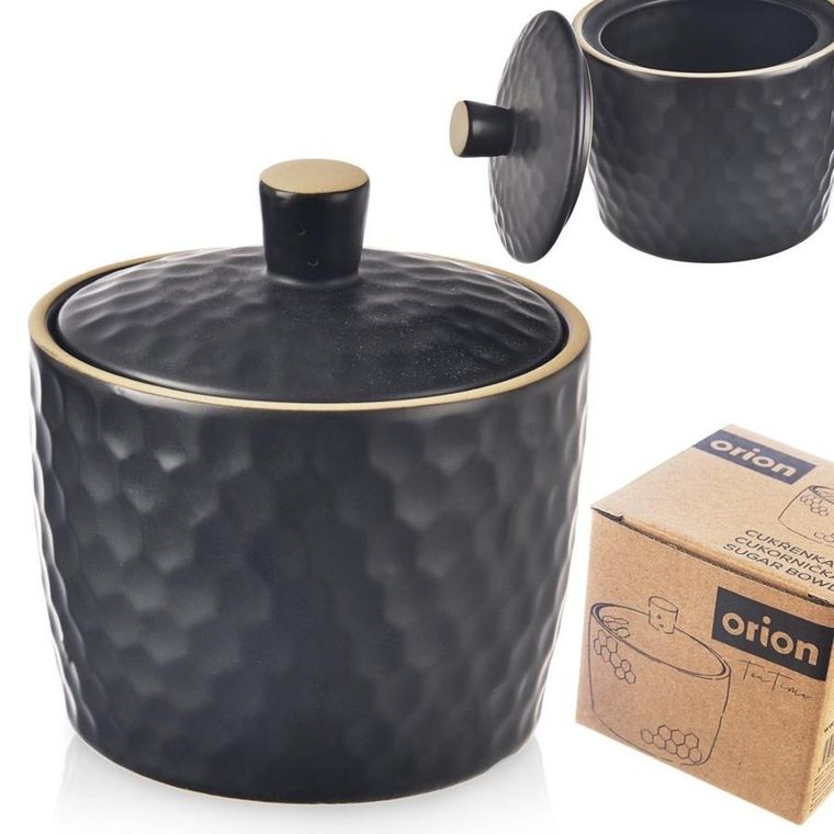 Orion, Tea Time, ceramiczna cukierniczka, czarna, 10-10 cm