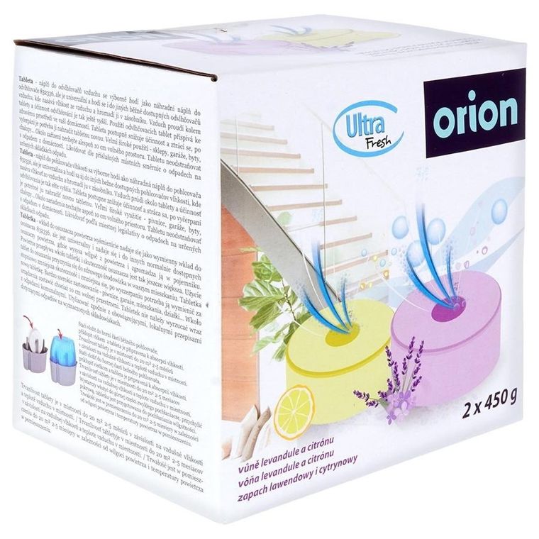 Orion, Ultra Fresh, wkład do pochłaniacza wilgoci, tabletki, lawendowy i cytrynowy, 2-450g
