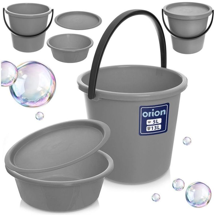 Orion, wiadro z miską i pokrywką, 3 elementy