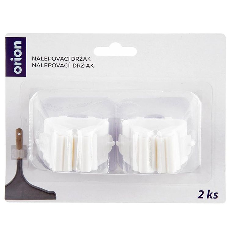 Orion, wieszak na mopa, miotłę i narzędzia samoprzylepny, biały, 2 szt.