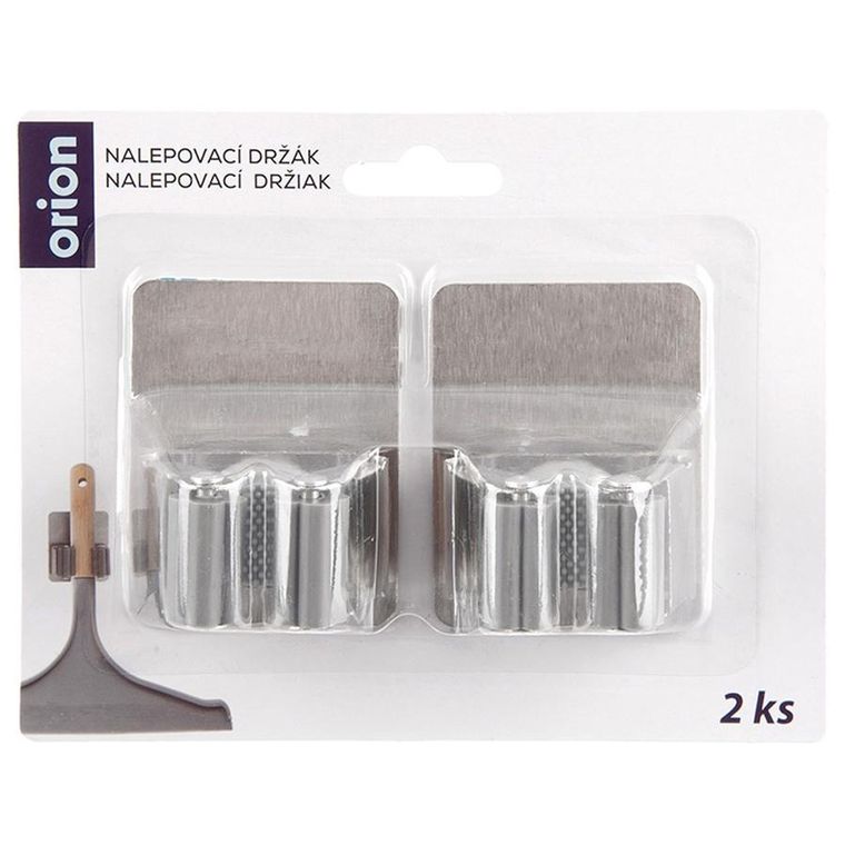 Orion, wieszak na mopa, miotłę i narzędzia, stalowy, samoprzylepny, 2 szt.