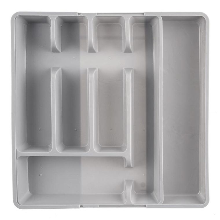 Orion, wkład na sztućce do szuflady, rozsuwany, szary, 36.5-27.5 cm