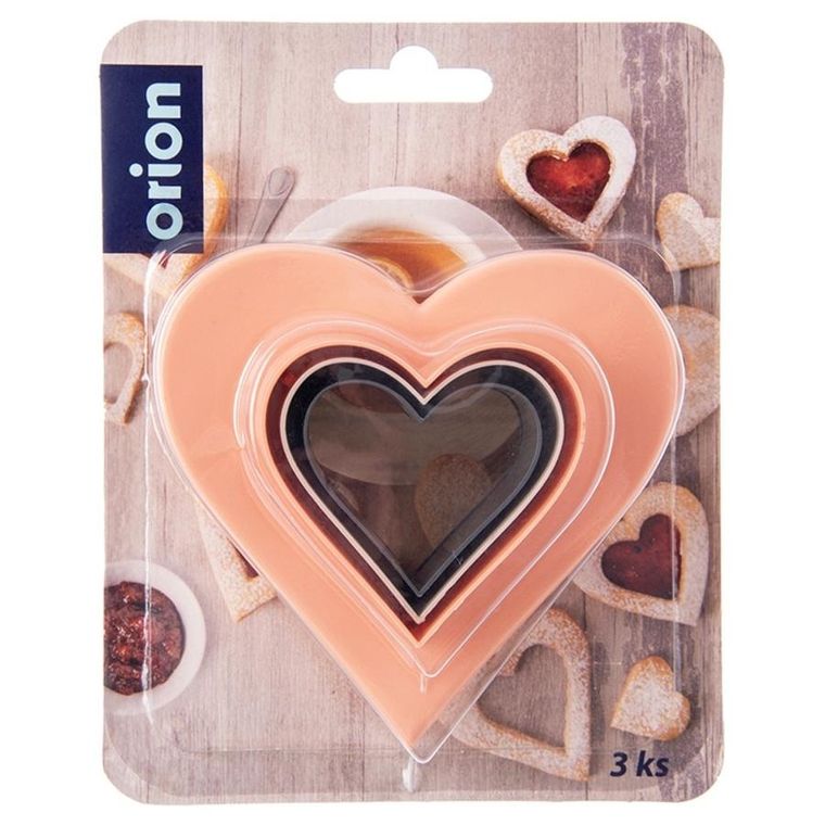 Orion, wykrawacze do ciastek, dwustronne, serce, 3 szt.