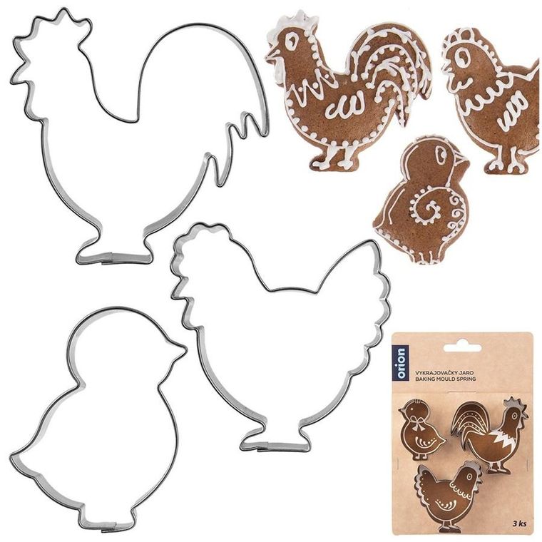 Orion, wykrawacze do ciastek, kogut kura pisklę, 3 szt.