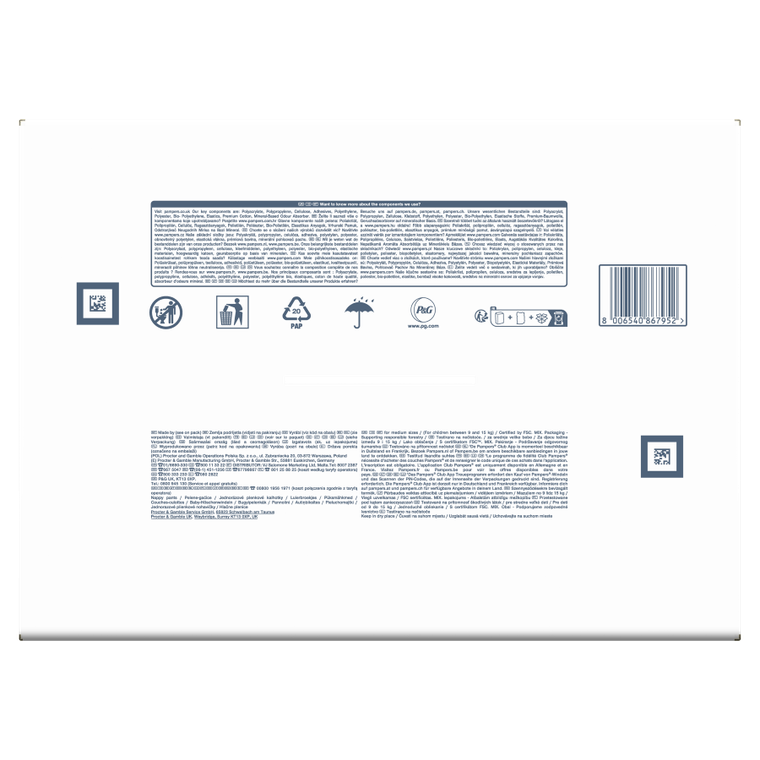 Pampers, Harmonie Baby, pieluchomajtki, rozmiar 4, 9-15 kg, 168 szt.
