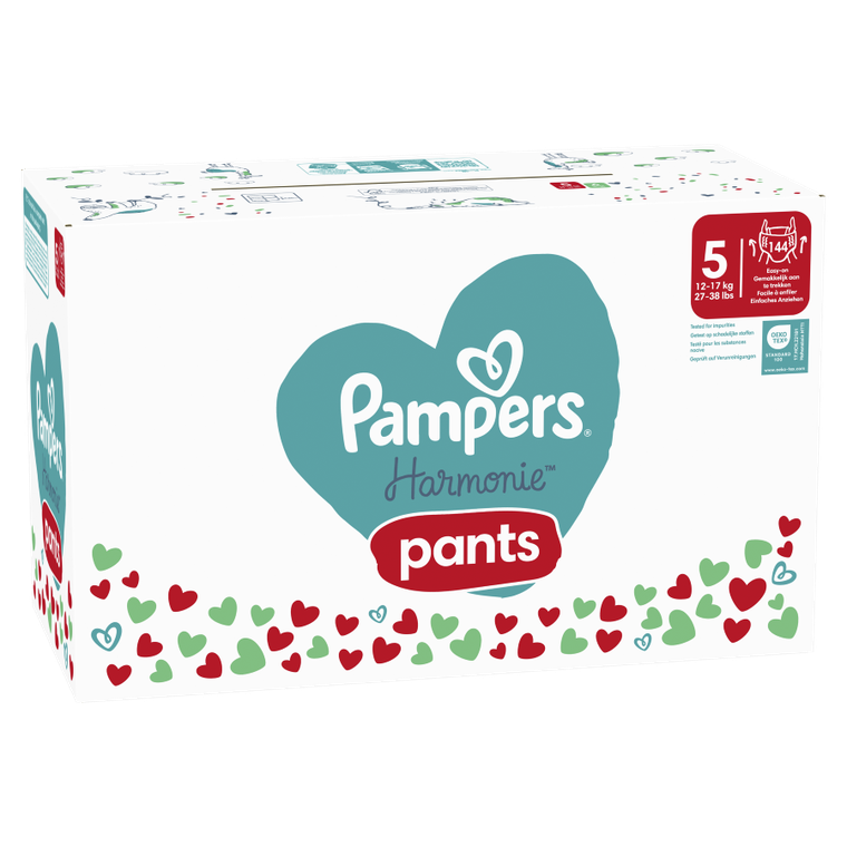 Pampers, Harmonie Baby, pieluchomajtki, rozmiar 5, 12-17 kg, 144 szt
