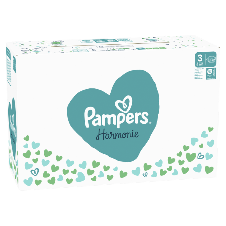 Pampers, Harmonie Baby, pieluchy jednorazowe, rozmiar 3, 6-10 kg, 186 szt.