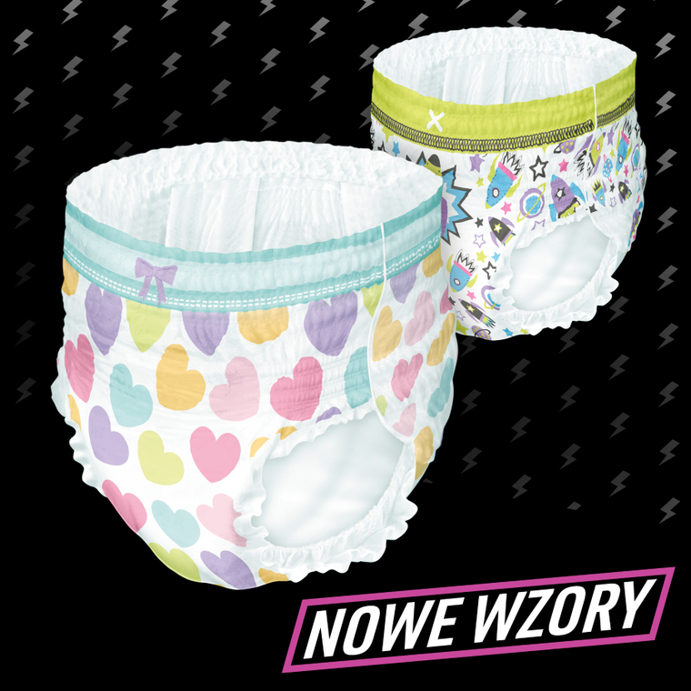 Pampers, Ninjamas, Serduszka, chłonna bielizna na noc, rozmiar 4-7 lat, 17-30 kg, 10 szt.