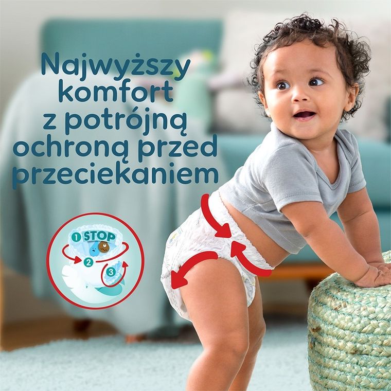 Pampers, Premium Care, Pieluchomajtki, rozmiar 6, 15+ kg, 93 szt.