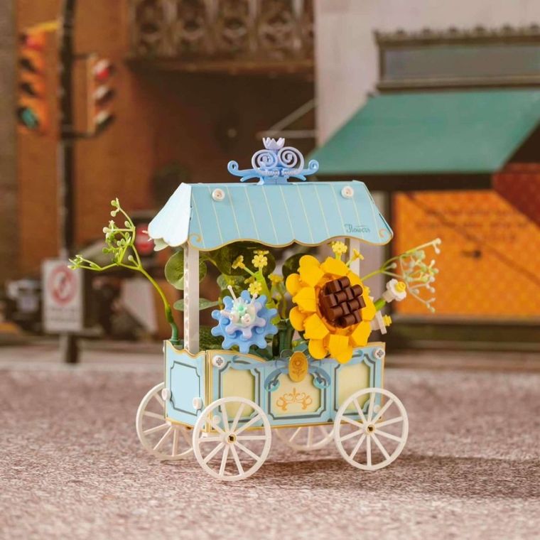 Pantasy, wózek kwiatowy ze słonecznikiem, klocki konstrukcyjne, 265 elementów