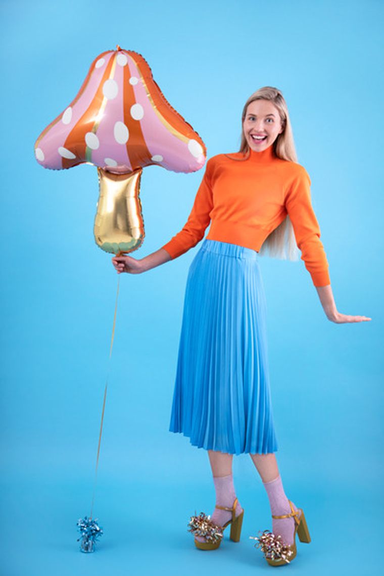 PartyDeco, balon foliowy, grzybek, 66-75 cm