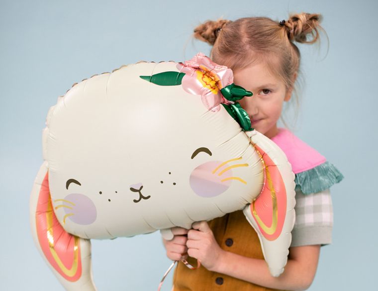 PartyDeco, balon foliowy Królik, 65-55 cm, mix, 1 szt.