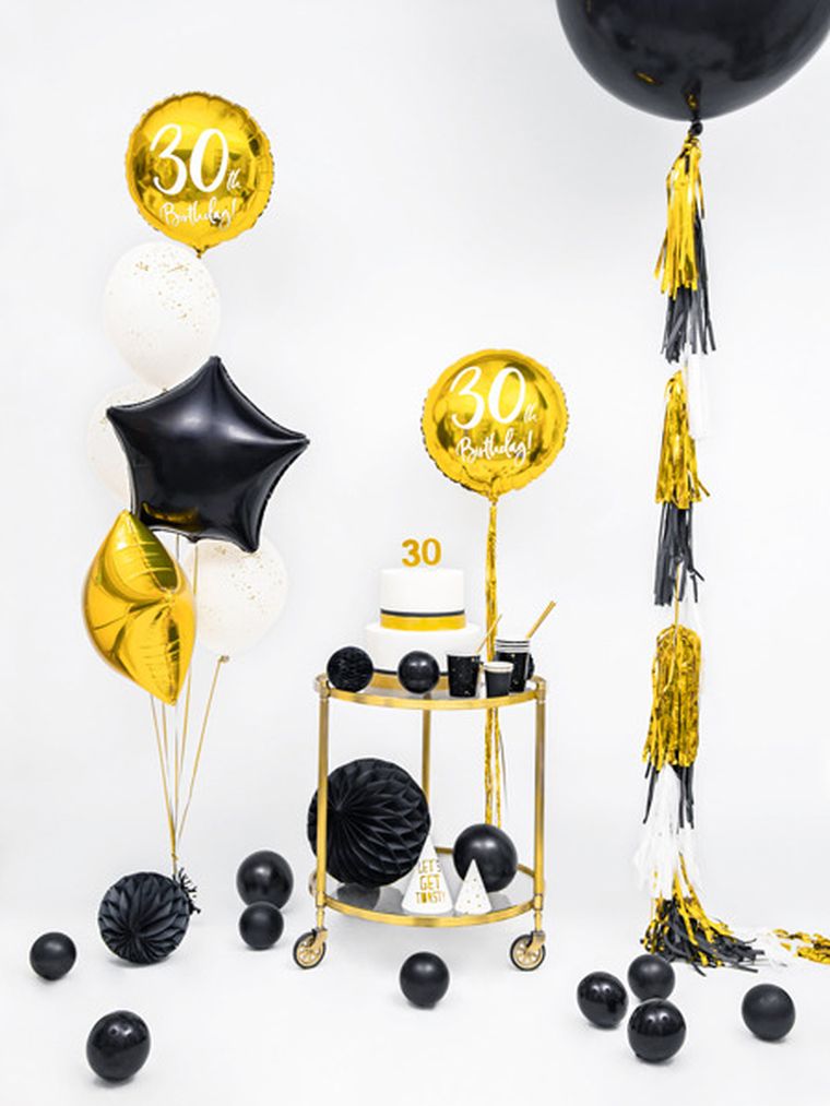 PartyDeco, balony lateksowe strong, pastelowe, czarne, 12 cm, 100 szt.