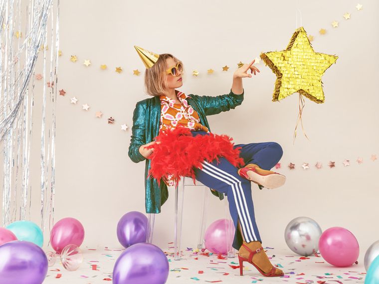 PartyDeco, czapeczki 18th Birthday, złoty, 16 cm, 6 szt.