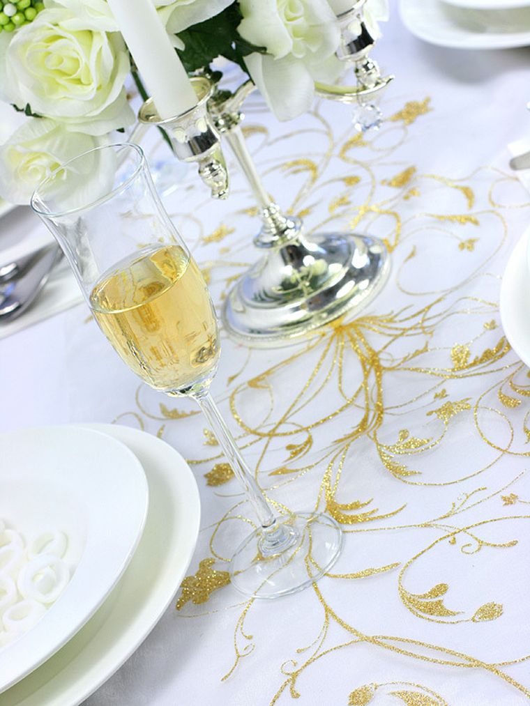 PartyDeco, dekoracyjna organza z nadrukiem, kremowa, 0,36-9 m