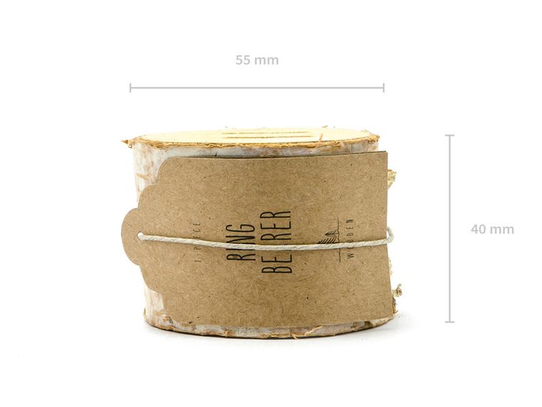 PartyDeco, drewniana podstawka na obrączki, 6 cm