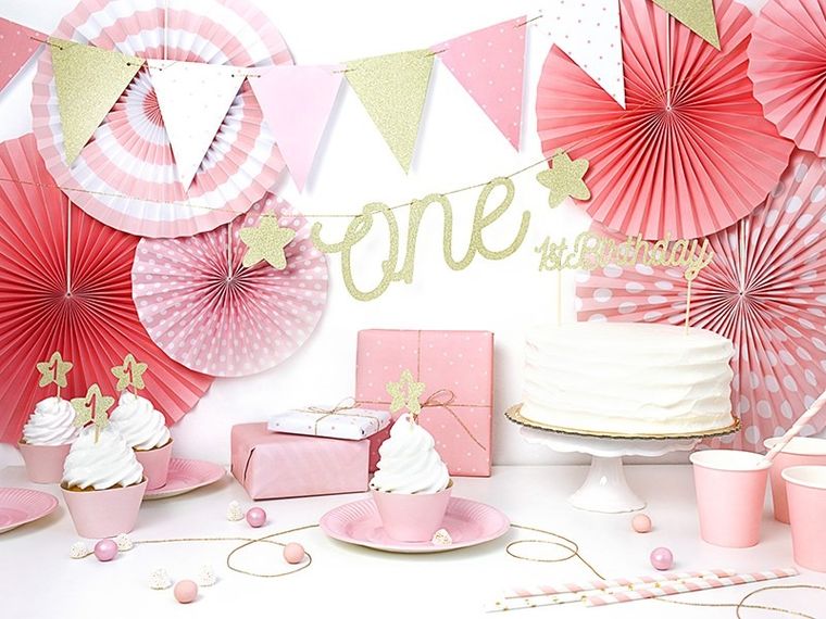 PartyDeco, girlanda 1st Birthday, Flagietki, 1,3m