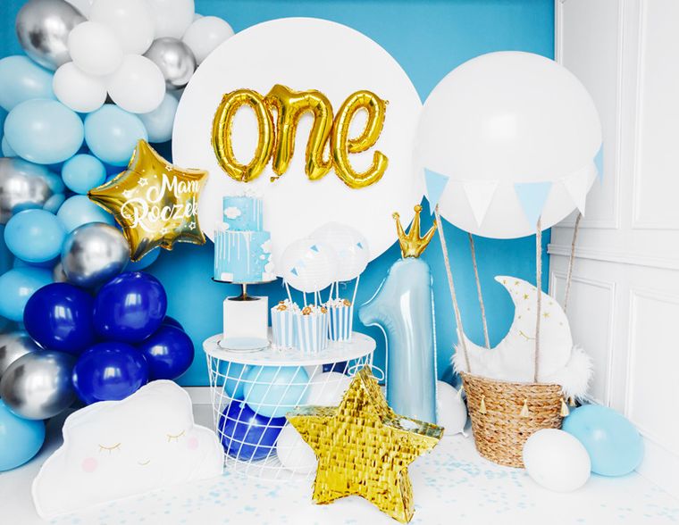 PartyDeco, girlanda balonowa, niebieska, 200 cm, 60 szt.