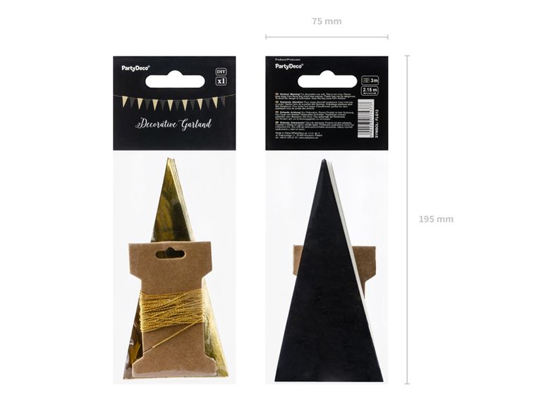 PartyDeco, girlanda flagietki, mix, 2,15 m