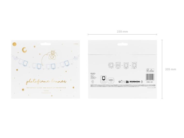 PartyDeco, girlanda na zdjęcia, wieloryb, 10,5-15 cm