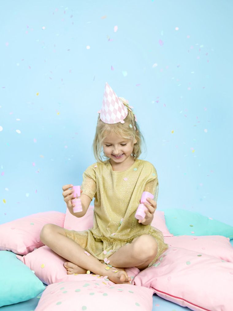 PartyDeco, Iridescent Party, krakersy z konfetti, mix, 3-17-3,5 cm, 6 szt.