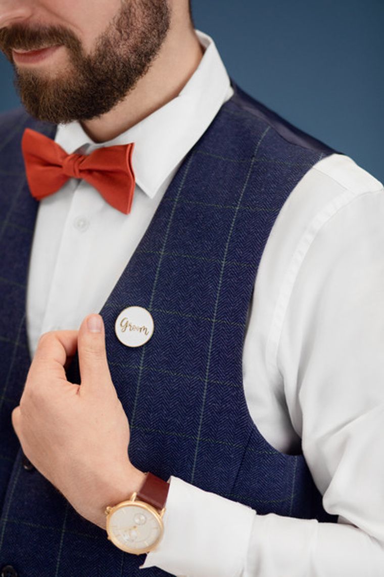 PartyDeco, kartka z pinem Groom, 10.5-15 cm, 1 szt.