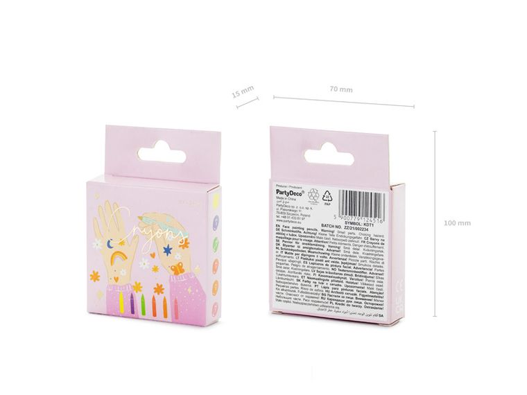 PartyDeco, kredki do malowania twarzy, 6 szt.