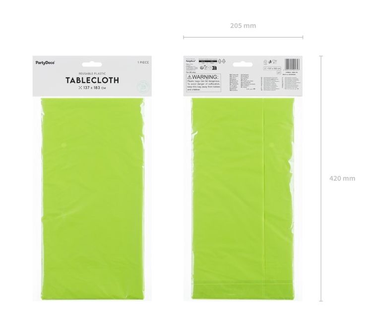 PartyDeco, obrus, jasny zielony, 137-183 cm