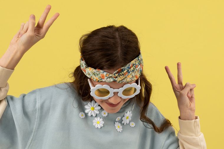 PartyDeco, okulary Stokrotki, mix, 1 szt.