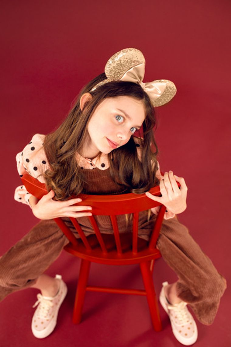 PartyDeco, opaska Myszka, nude, 25-19 cm, 1 szt.