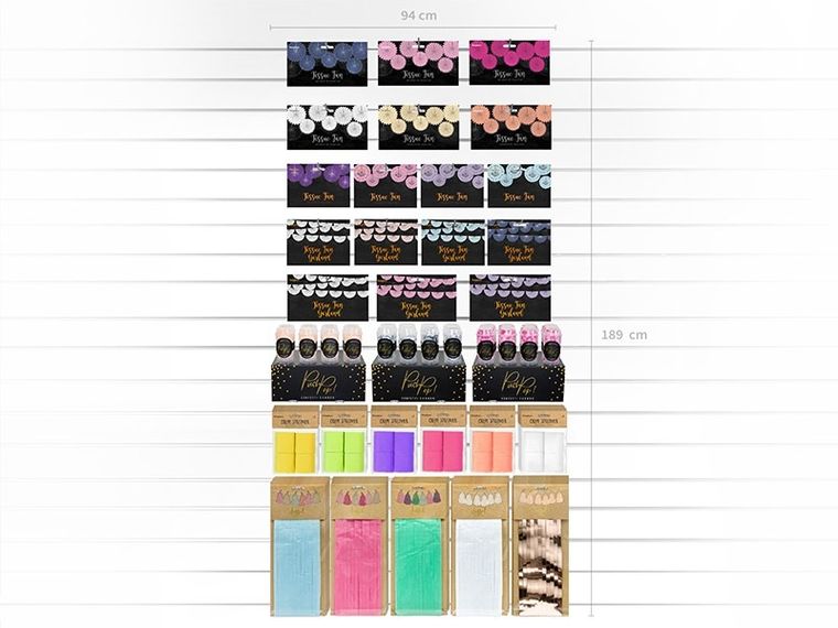 PartyDeco, rozety dekoracyjne, lawenda, 20-30 cm, 3 szt.