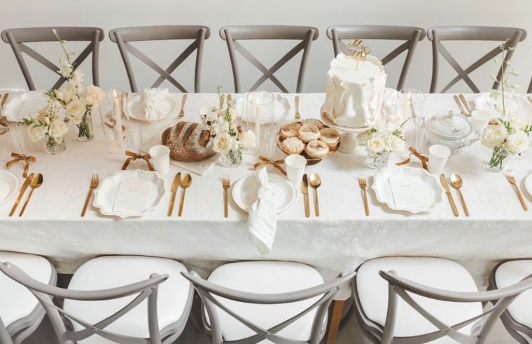 PartyDeco, talerzyki papierowe z ornamentem, białe, 26 cm, 6 szt.