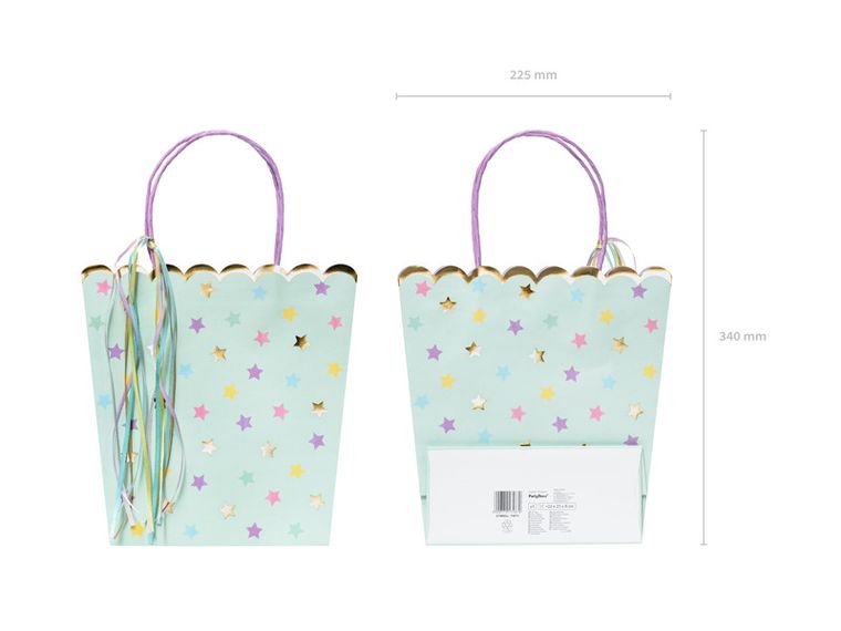 PartyDeco, torebki na prezenty Gwiazdki, mix, 22-23-8 cm, 1 szt.