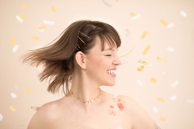 PartyDeco, tuba z konfetti, mix, 35 cm, 1 szt.