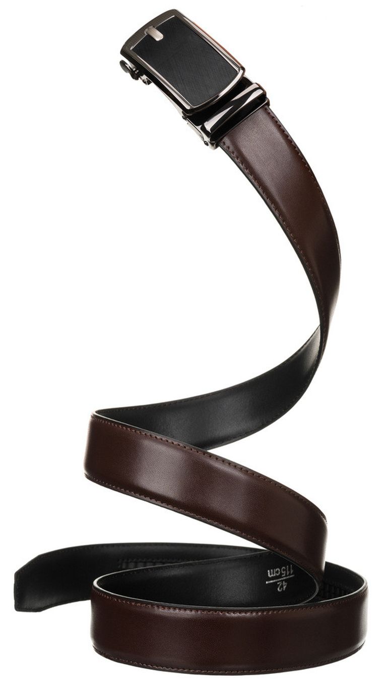 Pasek męski, brązowy, skórzany, Peterson
