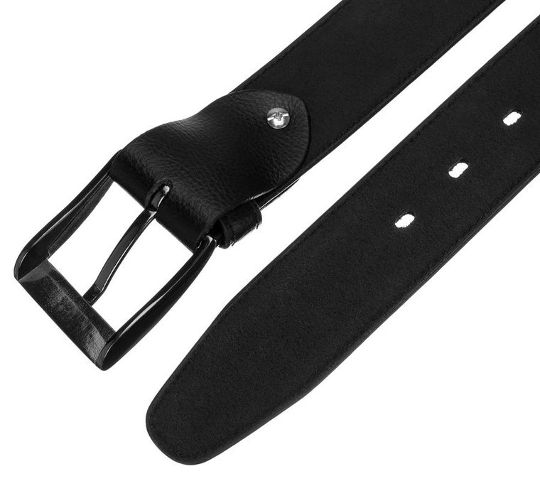 Pasek męski, czarny, skórzany, Rovicky