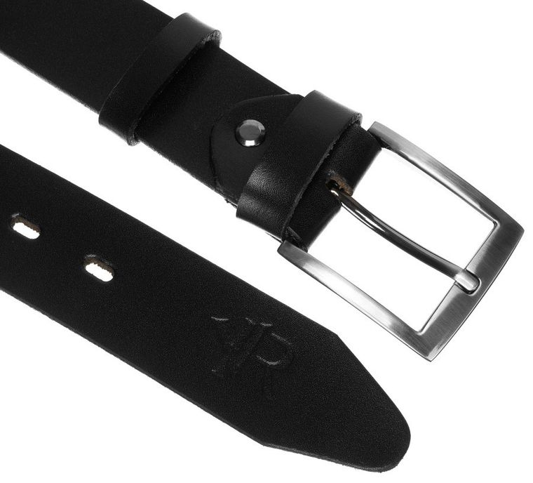 Pasek męski, czarny, skórzany, Rovicky