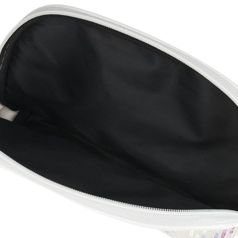 Peterson, kosmetyczka, 1-komorowa, cekinowa, biała