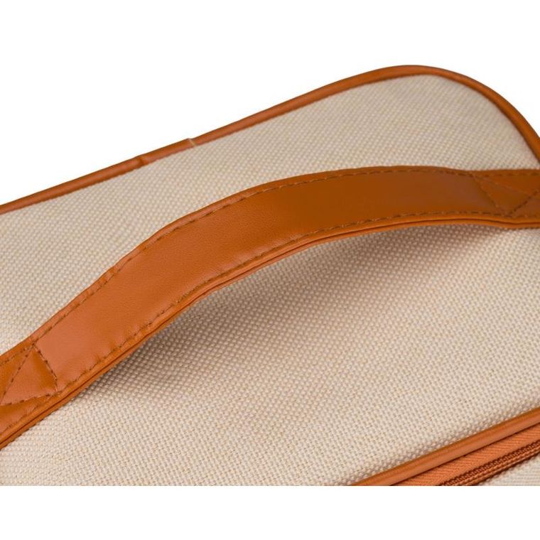 Peterson, kosmetyczka kuferek, beżowa-brązowa