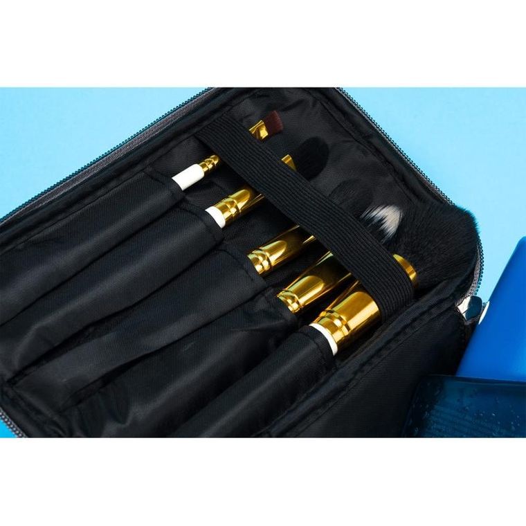 Peterson, kosmetyczka kuferek, brokatowa, szara