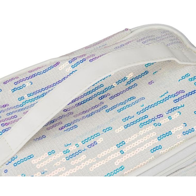 Peterson, kosmetyczka kuferek, cekinowa, biała