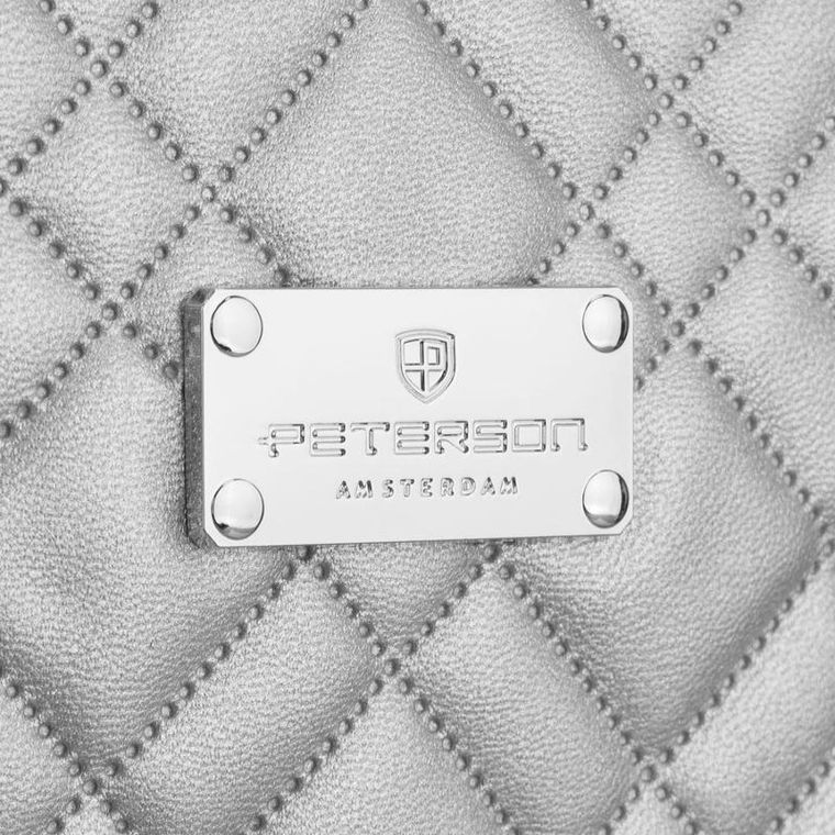 Peterson, kosmetyczka kuferek, srebrna