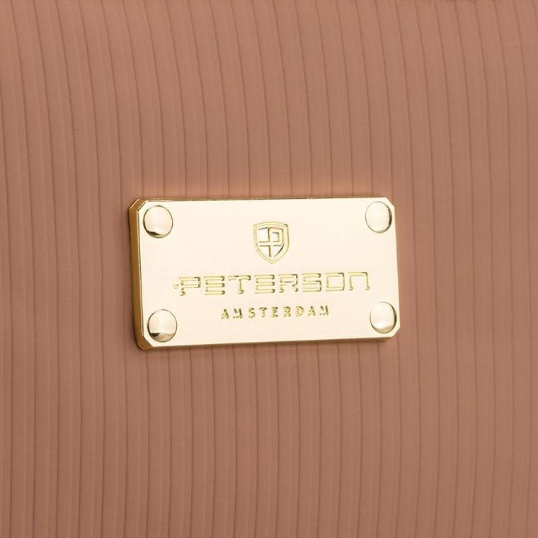 Peterson, kosmetyczka kuferek, tkanina syntetyczna, beżowa