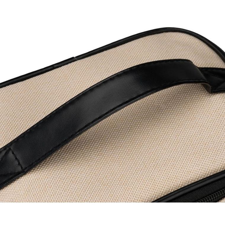 Peterson, kosmetyczka kuferek, tkanina syntetyczna, beżowo-czarna