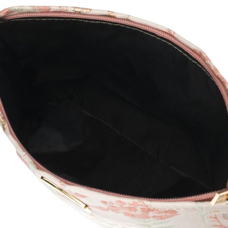 Peterson, kosmetyczka, tkanina syntetyczna, różowa z botanicznym wzorem