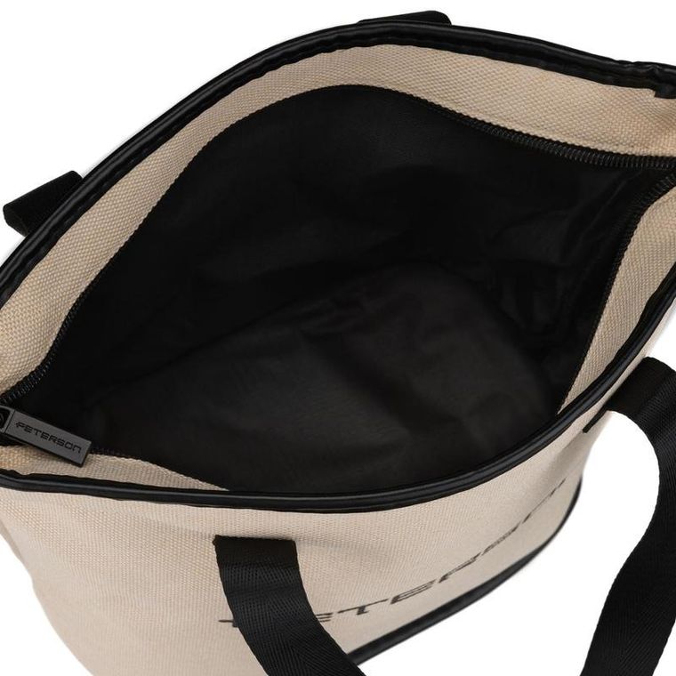 Peterson, kosmetyczka torba, tkanina syntetyczna, beżowo-czarna