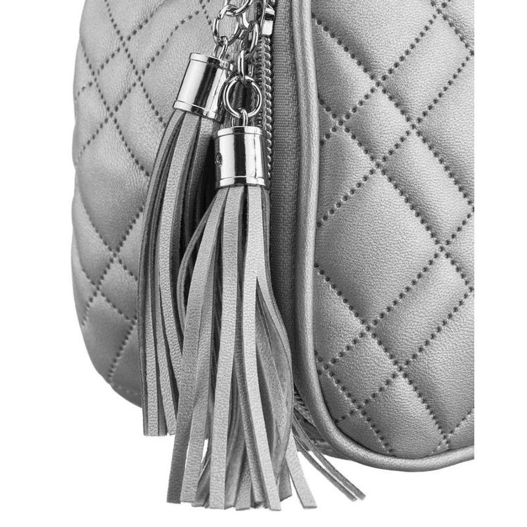 Peterson, kosmetyczka z uchwytem, tkanina syntetyczna, srebrna